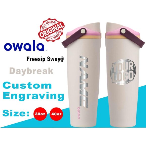 30oz/40oz Owala Daybreak Color Freesip Sway Water Bottles, Laser Engraved Owala, - Picture 1 of 7